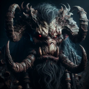 A brooding, monstrous orc of ancient lore, every feature exudes...