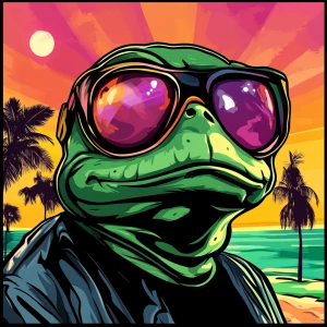 MEME PEPE in GTA art style, , in the style of a Grand Theft Aut...