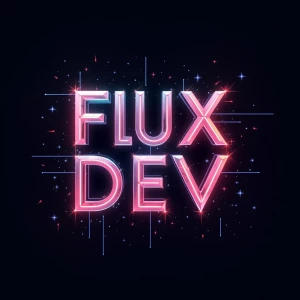 A futuristic and visually striking ["Flux Dev" text ]