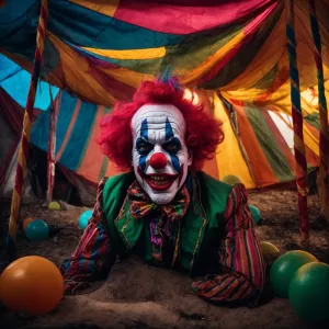 Psychedelic surrealist horror illustration, a vivid and unsettli...