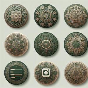 round covers for those highlights on Instagram. in green and bei...