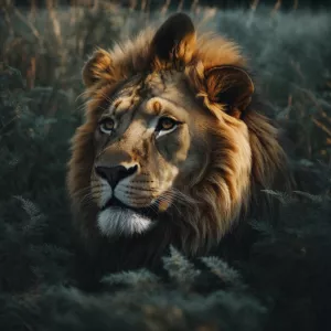 Создайте изображение тигра в волшебном зимнем лесу, окружённого...