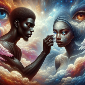 Ensure that the image distinctly represents both Jesus Christ an...