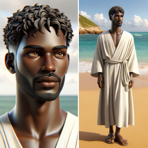 Create a 3-D realistic picture of a beautiful African-American J...
