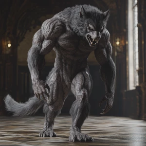 Lycan hairymuscles showing off full body view