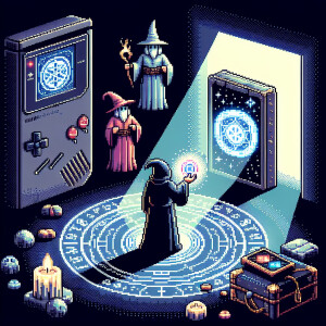 A sorcerer summoning a magical creature (8k, RAW photo, best qua...