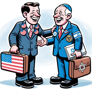 Picture of American president and Israel president