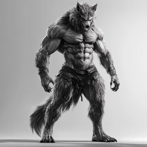 Lycan hairymuscles showing off full body view