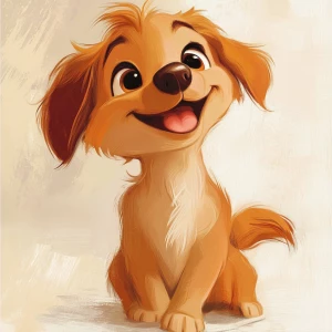 cute dog in disney style