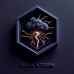 A 3D logo text "Dark Storm". In the middle, there is a storm wit...