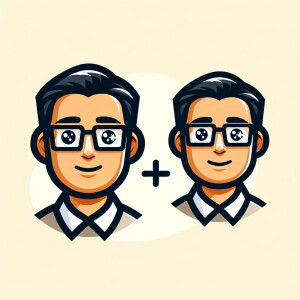create a logo for mathematics teacher,  man with face, no text
