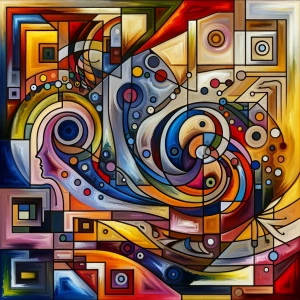 Successful abstract painting representing life and love