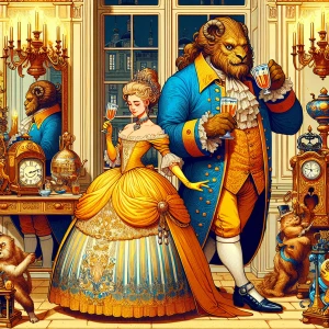 Disney image! Create an image of Disney characters from Beauty a...