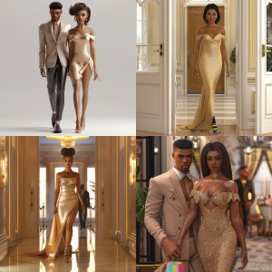3-D image of a beautiful light skin, African-American young woma...