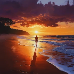 Um lindo Pôr do Sol na praia