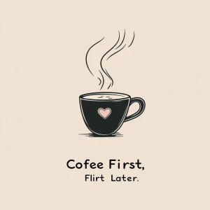 Concept: Playful and flirtatious coffee humor with a stylish twi...