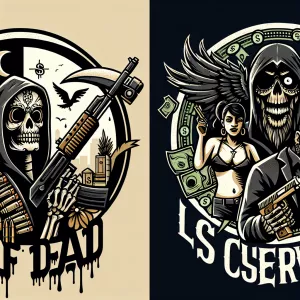 Create two distinct logos:

1. For 'HALF DEAD,' design a circula...