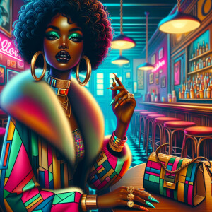 Airbrush style: A 90’s scene landscape, an old town cafe with co...