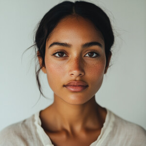 Portrait of a charming 23-year-old woman with Jamaican and Salva...