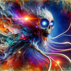 In a surreal blend of nightmare and beauty, an eldritch hyper-re...