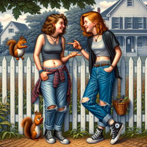 realistic two brown & green eyes American grown women both small...