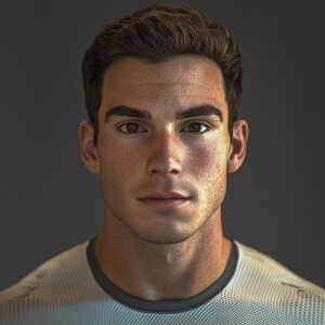 Create a hyper-realistic photograph full male facial image scan...