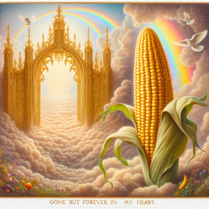 A heartwarming and intricate memorial painting of a anamorphic e...