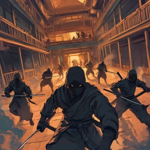 hadow gave the signal, and the ninjas sprang into action. Using...