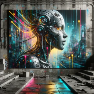 urban ruins. Neon Zefesque Graffiti in vivid fresh dripping, neo...