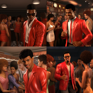 3-D image of a handsome light skin young African-American male h...