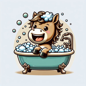 Character design A cute small Boy-horse Hybrid smiling taking A...