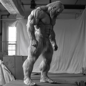 Lycan hairymuscles showing off full body view