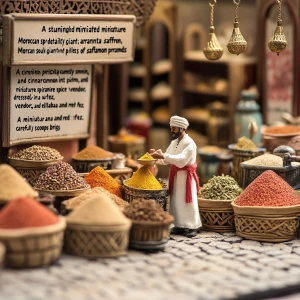 "A stunningly detailed miniature Moroccan spice souk, where tiny...