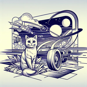 sketch of a tattoo funny cat