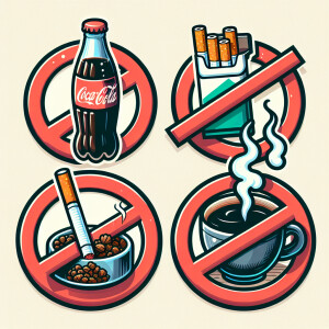 photo where cola, cigarettes, coffee are crossed out