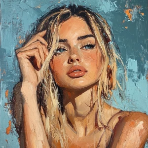 A girl in accent art style