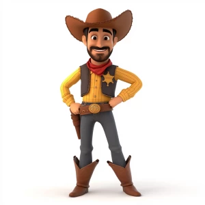 Cowboy cartoon style white background