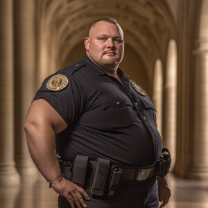 Lifesize digital photography portrait of young fat obese muscled...