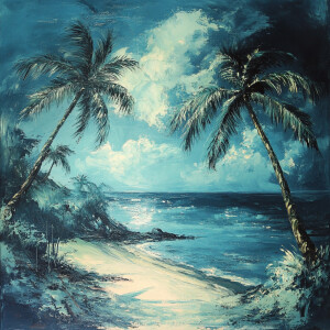 palms on the island secluded atmospheric