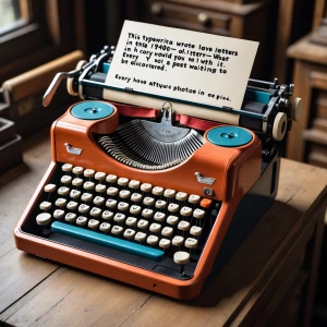 : A high-quality photo of a unique antique (e.g., an old typewri...