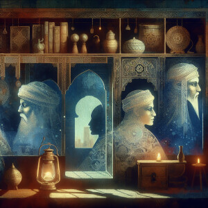 Two men and one woman are in a dark old dirty house at night