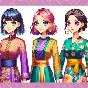 Create an image of an attractive anime-style female character wi...