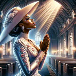 Create an airbrush oil painting of an African American woman wit...