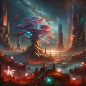 In the heart of a cosmic wasteland, an otherworldly oasis emerge...