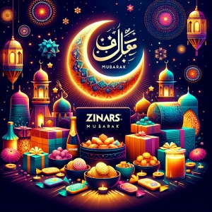 Eid Mubarak image with brand “ ZINARS”