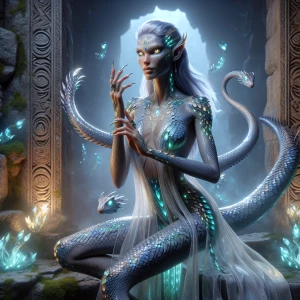 A highly realistic, fantasy-themed image of Dahlia Valentina (fi...