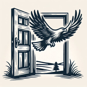 One door with eagle flight