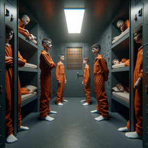 Four Caucasian Males, who vary in age from 13 to 14 years old an...