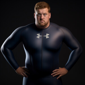 Create a hyper-realistic image of Curtis Kowe, a 27-year-old ove...