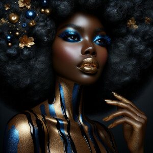 A digital illustration of an African-American woman with a large...